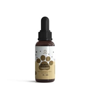 alt=Flacon d'huile CBD pour chien saveur poulet Purelis - Complément naturel contre le stress et l'anxiété - Fabriqué en France sans THC - Pipette graduée pour dosage précis